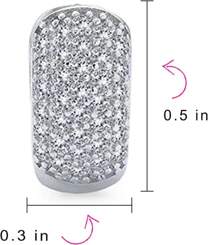 Vista 4 de 5 filas pavimentan circonitas cúbicas anchas para mujer, plata de ley 925 chapada en oro rosa