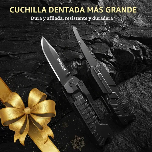 Vista 2 de Regalos de multiherramienta para hombres, rellenos de calcetines de Navidad para papá de hija e hijo, cuchillo multiherramienta 17 en 1 EDC,