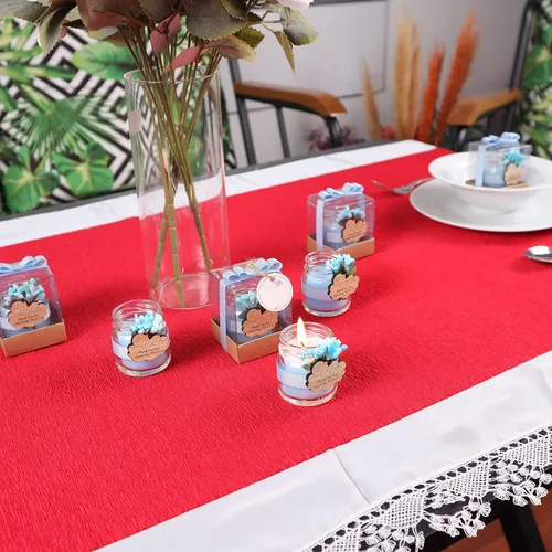 Vista 4 de HTF - Paquete de 5 velas en tarro de cristal, hechas a mano, recuerdos de fiesta de baby shower para niños, velas de vidrio para decoración de baby