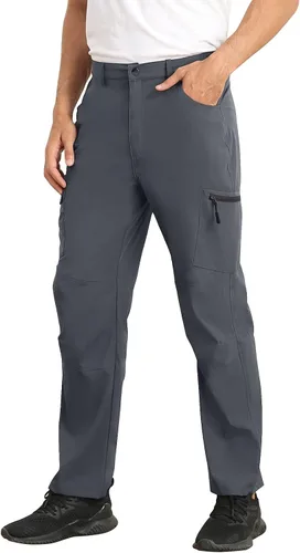 Vista 2 de Pantalones cargo para hombre, impermeables, de secado rápido, para senderismo, viajes, pesca, con 5 bolsillos