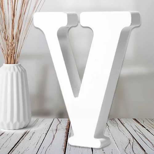 Vista 22 de AOCEAN Letras de madera blanca de 6 pulgadas, letras de madera sin terminar para decoración de pared, letras de pie, rebanadas, decoración