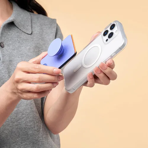 Vista 3 de PopSockets Cartera de teléfono para MagSafe, tarjetero con empuñadura, color morado bígaro
