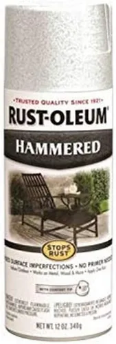 Vista 19 de Rust-Oleum 7215830 – Pintura en aerosol con efecto martillado para prevención del óxido, 12 oz (340 g), color negro