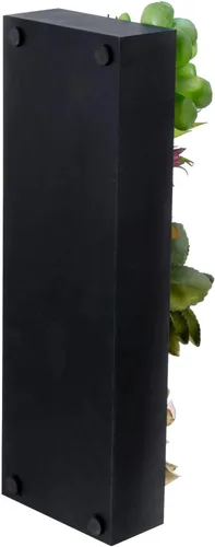 Vista 7 de MyGift Arreglo de suculentas artificiales surtidas en caja rectangular de madera negra, decoración de plantas falsas
