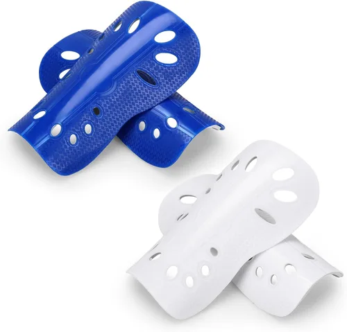 Vista 8 de Espinilleras de fútbol, 2 pares de fundas de espinilleras de fútbol superligeras y transpirables, equipo de protección de espinilleras para niños