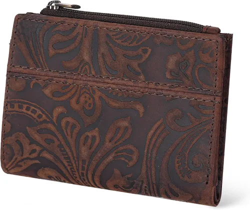 Vista 14 de Billetera Oak Leathers para mujer de piel de grano completo - Pequeña con protección RFID, monedero para monedas, tarjetero de crédito y DNI