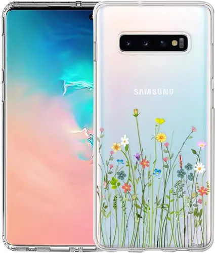Vista 14 de Unov Funda para Galaxy S10, transparente con diseño, ajuste delgado, buen agarre, funda de teléfono en relieve, cubierta protectora a prueba