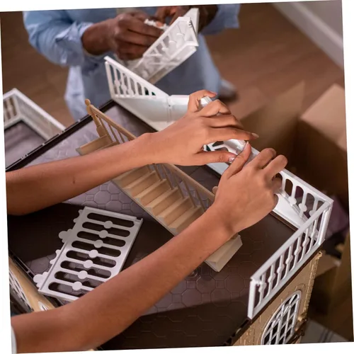 Vista 7 de Escala 1:12 Pasamanos miniatura de escalera para casa de muñecas Accesorio de decoración interior de madera