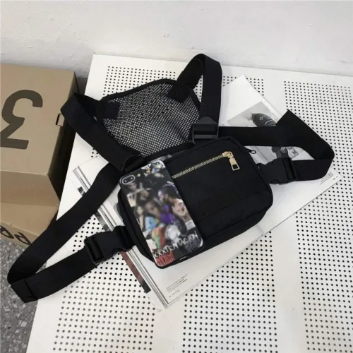 Vista 5 de Forart - Bolsa táctica para hombres y mujeres, bolsa de cintura para el pecho, hip hop, ropa de calle, bolsa de hombro frontal para la cintura