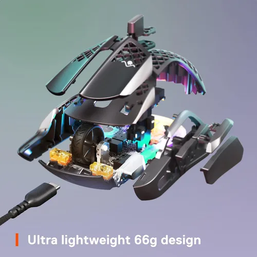 Vista 4 de SteelSeries Aerox 5 - Mouse ligero para juegos - 18000 CPI - Sensor óptico de aire TrueMove y teclado para juegos RGB Apex 3 - Iluminación RGB de 10