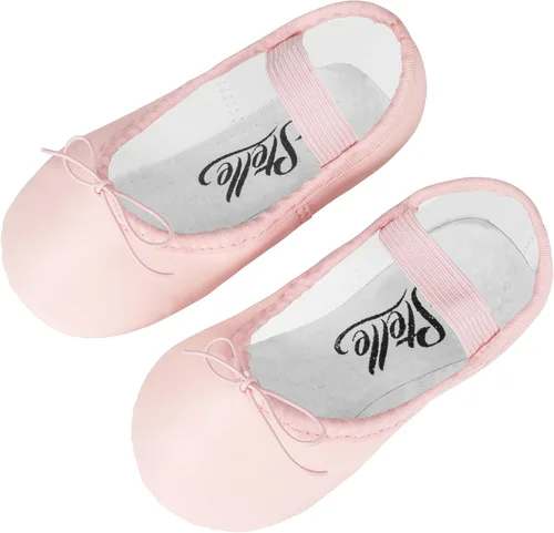Vista 4 de Stelle Zapatos de ballet para niñas, zapatillas de baile de piel sintética para niños, zapatos de bailarina para niños pequeñosniños grandesmujeres