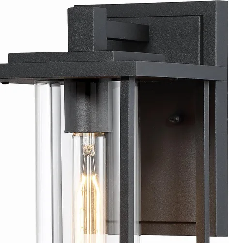 Vista 4 de Minka Lavery Farmhouse 72473-66 Trescott - Farol de pared exterior para exteriores, 1 luz de 60 vatios, color negro