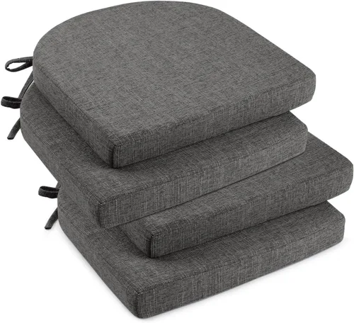 Vista 20 de downluxe Cojines para sillas de interior para sillas de comedor, almohadillas de espuma texturizada suaves y cómodas para sillas de cocina con lazos