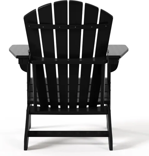 Vista 6 de WestinTrends Dylan - Silla Adirondack para exteriores con otomana, juego de 2 piezas, color negro