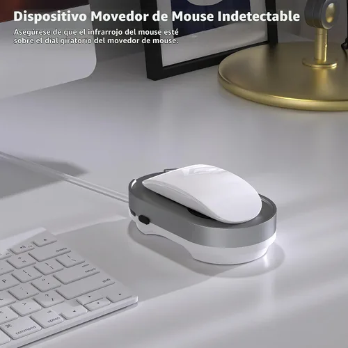 Vista 4 de Mouse Jiggler, dispositivo de movimiento de mouse indetectable con cable USB sin unidad y adaptador USB, movimiento físico automático del mouse