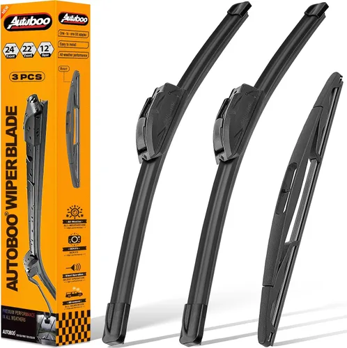 Vista 19 de AUTOBOO Limpiaparabrisas de 15 + 15 pulgadas con limpiaparabrisas trasero de 13 pulgadas de repuesto para Jeep Wrangler JK 2008-2018, Jeep Wrangler