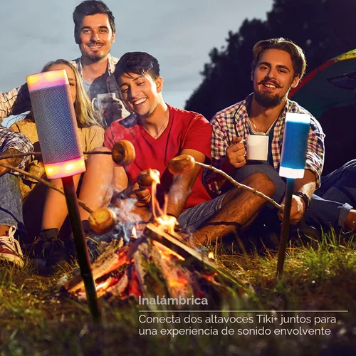 Vista 6 de iJoy Altavoz inalámbrico con 10 horas de reproducción: IP66 impermeable, resistente al polvo, resistente a la intemperie, altavoz Bluetooth Tiki
