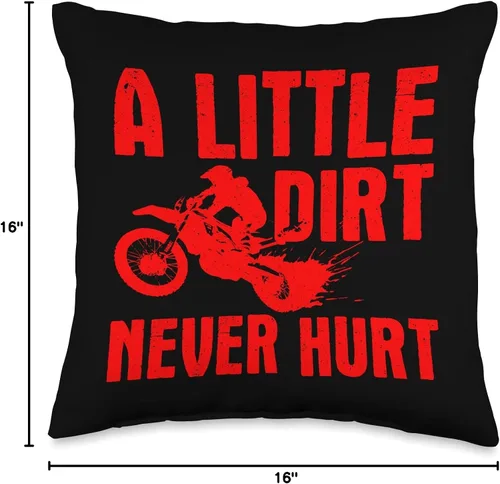 Vista 4 de Dirt Bike Gift Biker Motocross Accessories & Stuff Divertida almohada de motocross para hombres, mujeres, niños, amantes del motocross, 16 x 16