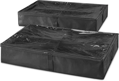 Vista 3 de Whitmor - Set de 2 bolsas para botas debajo de la cama (4 secciones) - Negro