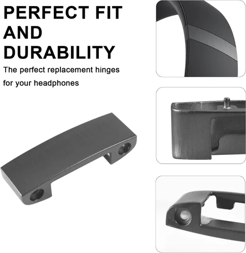 Vista 4 de Repuesto de diadema y bisagra para auriculares Beats Studio Pro, kit de reparación de accesorios duraderos (negro)