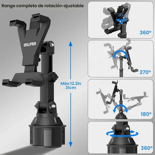 Vista 7 de OHLPRO Soporte universal para tablet de coche para camión, soporte universal para iPad Pro Air Mini de 7 a 11 pulgadas, Galaxy Tab, brazo ajustable