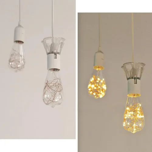 Vista 5 de Lxcom Lighting Paquete de 4 bombillas LED de hadas, ST64 E26, bombilla LED Edison en espiral de 3 W, cálida y estrellada, luces decorativas