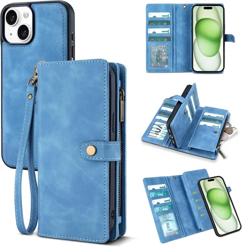 Vista 81 de TwoHead Funda tipo cartera para iPhone 12 Pro Max con tarjetero, funda magnética desmontable para teléfono 12 Pro Max, piel sintética, a prueba
