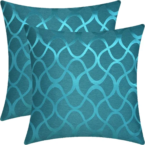 Vista 11 de CaliTime Juego de 2 fundas de almohada modernas, brillantes y opacos, con forma de onda, geométricas abstractas, para sofá, cama, sofá, decoración