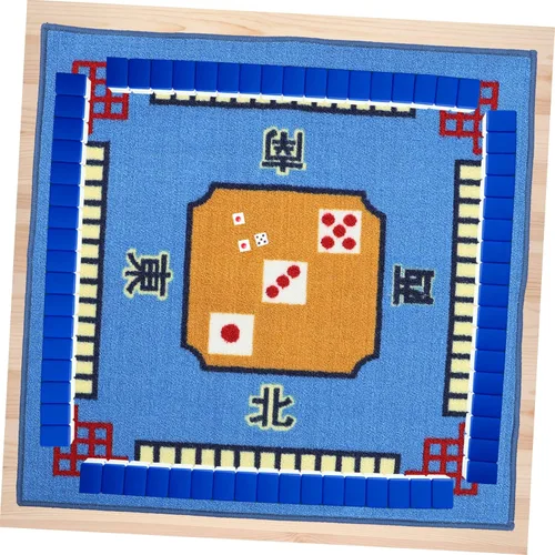 Vista 9 de Funda para Mahjong Mat 1pc Azul Cuadrado Mesa Mat Antideslizante para Juegos de Poker