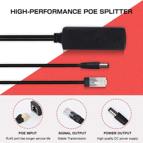 Vista 12 de ipolex 10/100M PoE Splitter Active, Power ethernet Splitter Adapter, 2