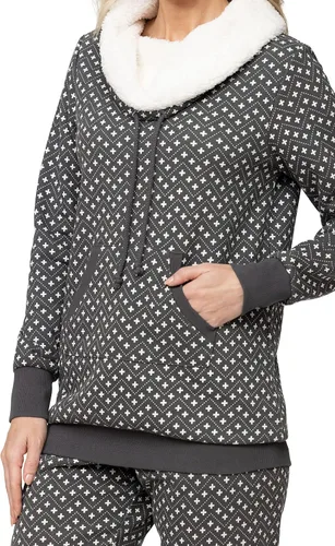 Vista 3 de PajamaGram Womens Pajama Sets - Winter Pajamas For Women, Shearling Rollneck