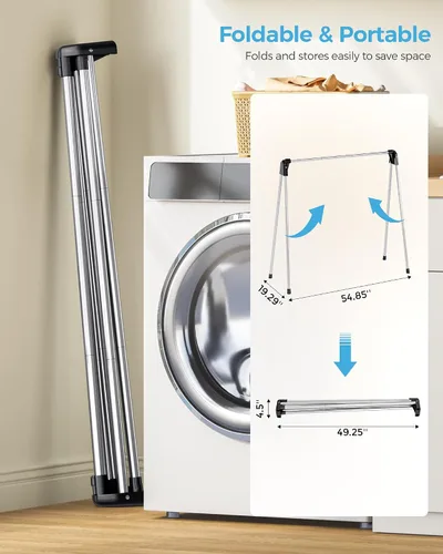 Vista 5 de APEXCHASER Tendedero plegable para ropa portátil, 48 pulgadas de alto