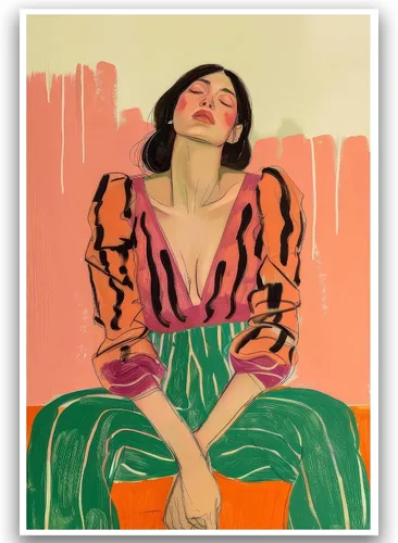 Vista 13 de Arte de pared vintage con estilo Moody, arte de pared vintage de mujer, imagen de Dark Academia, póster gótico, retrato de mujer en óleo sobre