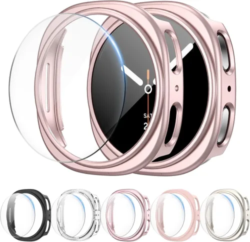 Vista 8 de 5+5 protectores de pantalla para Samsung Galaxy Watch 7 1.575 in Carcasa protectora de vidrio templado antiempañamiento HD para Samsung Galaxy