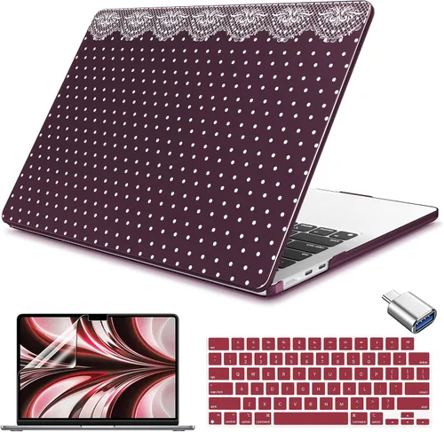 Vista 16 de Teryeefi Compatible con M4 M3 M2 MacBook Air de 15 pulgadas 2024 2023 Funda Modelo A3241 A3114 A2941 con Pantalla Liquid Retina, Cubierta Protectora