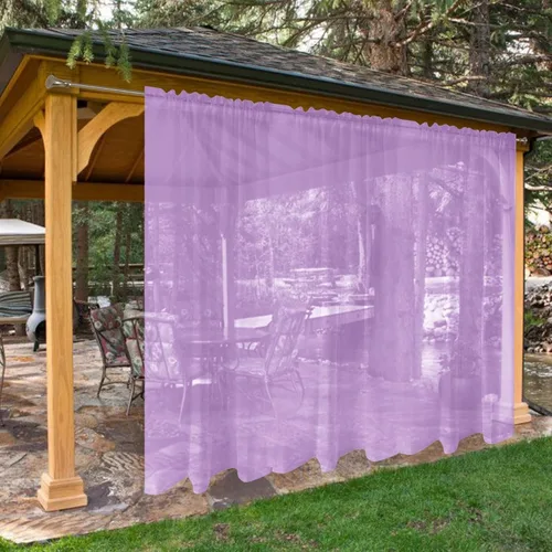 Vista 36 de SpaceDresser - Cortinas transparentes impermeables para exterior para patio - 2 paneles con bolsillo para barra, cortinas de gasa transparentes