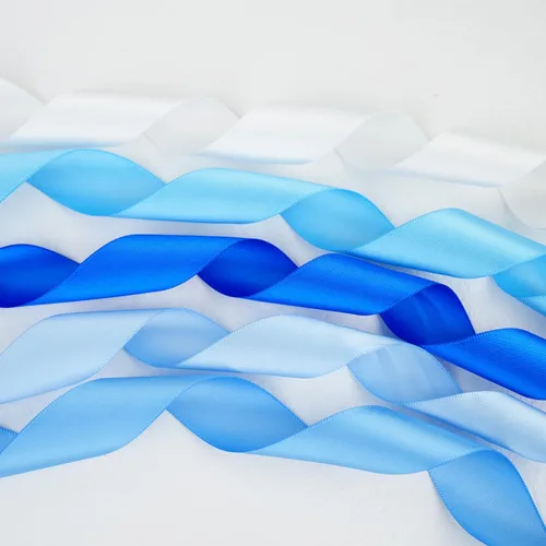 Vista 5 de MAYREEL Cinta de satén azul de 1 pulgada, color azul claro para envolver regalos, bodas, despedidas de soltera, decoraciones de fiesta, 5 rollos