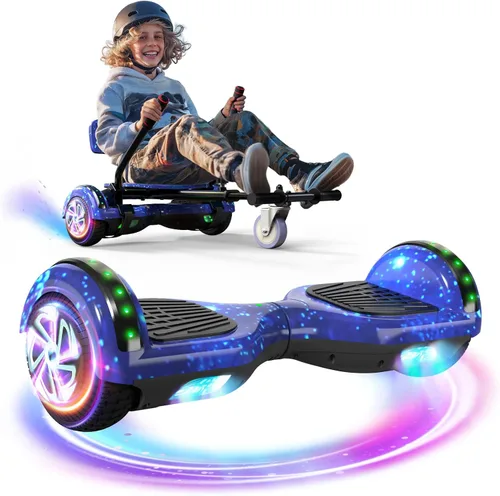 Vista 8 de Scooter Seat Attachment, Scooter with Go Kart for Kids Boys Girls Adults, LED Lights, Bluetooth(Include Go-Kart)
