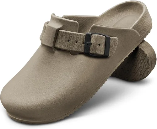 Vista 10 de KEMISANT Zuecos para Mujeres, Cómodas Sandalias Mules Pantuflas Zapatos de Enfermera y Jardín Unisex para Hombres Soporte Acolchado