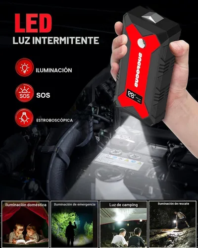 Vista 5 de Arrancador de Batería de Coche, Arrancador de Batería Portátil de 4000A (para Motor de Gasolina de 9.0L o Diésel de 7.0L), Caja de Arranque, Paquete