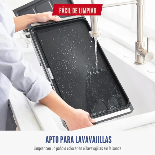 Vista 7 de Blue Diamond Plancha eléctrica extra grande de 20 x 10.5 pulgadas, superficie antiadherente de cerámica saludable, no tóxica sin PFAS, control