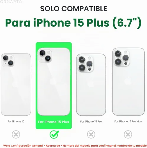 Vista 2 de ORNARTO Funda compatible con iPhone 15 Plus de 6.7 pulgadas, silicona líquida delgada de 3 capas cubierta completa de goma de gel suave, funda
