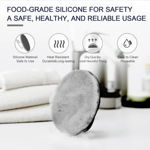 Vista 3 de BEAUTAIL Cepillo de silicona para ducha y baño, exfoliante suave para mujeres y hombres, piel sensible al bebé, fácil de limpiar, enjabona bien, más