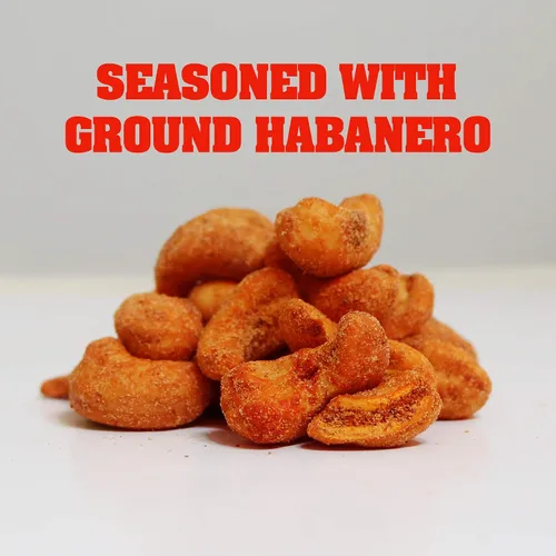 Vista 3 de ASSKICKIN' Anacardos picantes y picantes tostados, nueces picantes con sabor a habanero, lata resellable de 6 onzas, aperitivos picantes perfectos