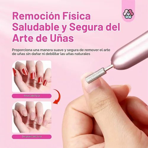 Vista 5 de SAVILAND Taladro Eléctrico para Uñas: Lima Eléctrica para Uñas 2025, Taladro de Uñas Rosa Efile Profesional para Manicura con 6 Piezas de Puntas