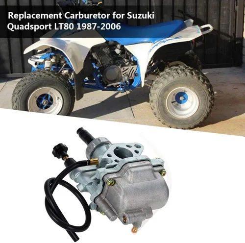 Vista 6 de Carburador LT80 para ATV Suzuki LT80 Quadsport 1987-2006 Carburador Carb con Bota de Admisión del Filtro de Aire + Llave de Paso