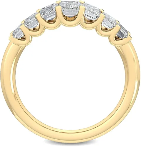 Vista 6 de CUSTOMIZE JEWELS 1.10 Ctw Emerald Shape White Lab Grown Diamond In 14K White Yellow Rose Gold Side Stone Engagement Ring,F-GVS1-VS2