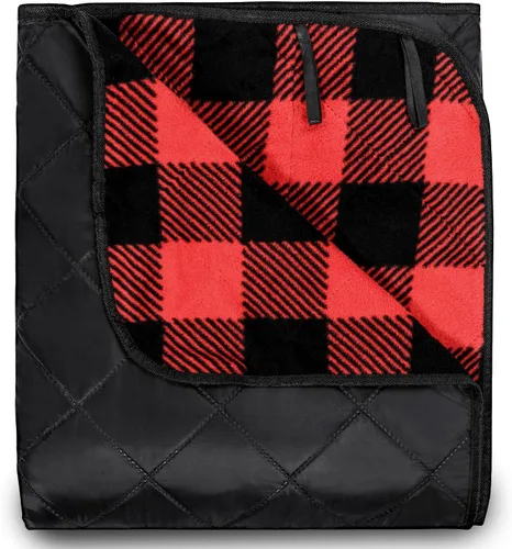 Vista 18 de REDCAMP Manta grande impermeable para estadio para deportes al aire libre, suave y cálida, manta de campamento de forro polar resistente al viento