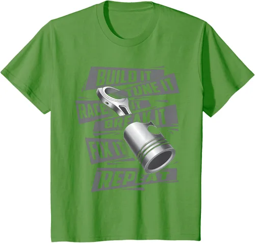 Vista 56 de Build It Tune It Race It Break It - Camiseta para entusiastas de los coches de carreras, talla S Negro