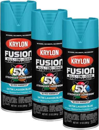 Vista 35 de Krylon Fusion - Pintura en aerosol adhesiva todo en uno para uso en interiores y exteriores, 12 onzas, vidrio de playa